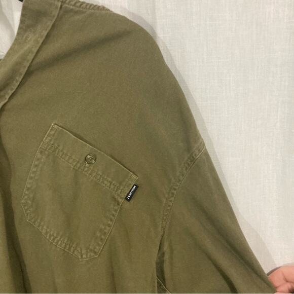 Molokai Surf Co army green hooded utility layering canvas shacket men's size XL - Picture 2 of 6